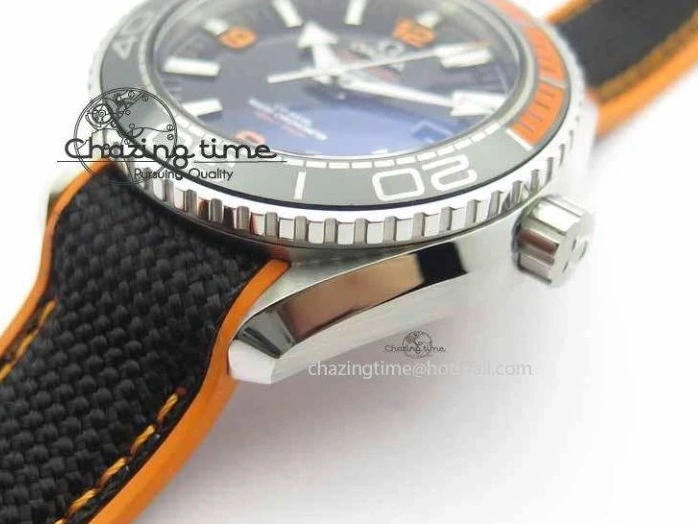 0521 Resilient Planet Ocean 2016 43.5mm SS OM 1:1 Best Edition Black Dial On Black Nylon Strap A 8167